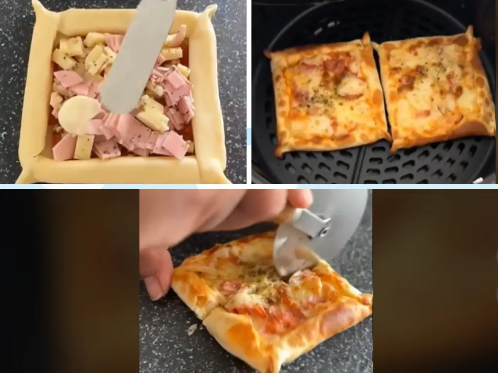 Pizza com Massa de Pastel na AirFryer